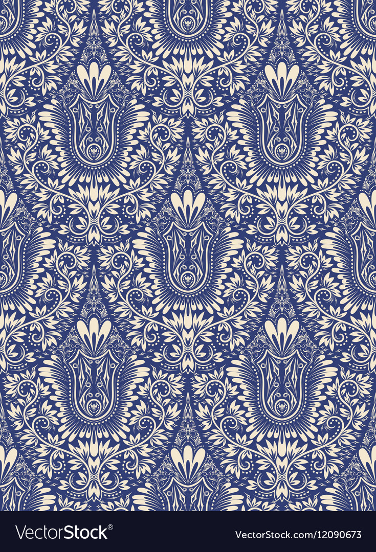 Damask seamless pattern repeating background