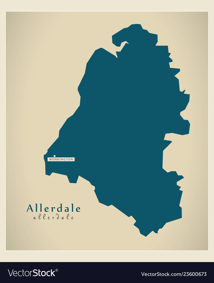 Modern map - allerdale district uk Royalty Free Vector Image