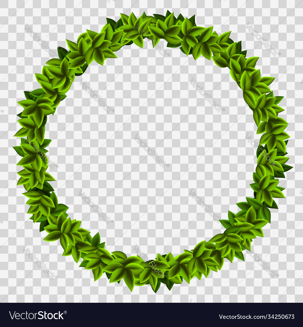 Ring garland green leaves template Royalty Free Vector Image