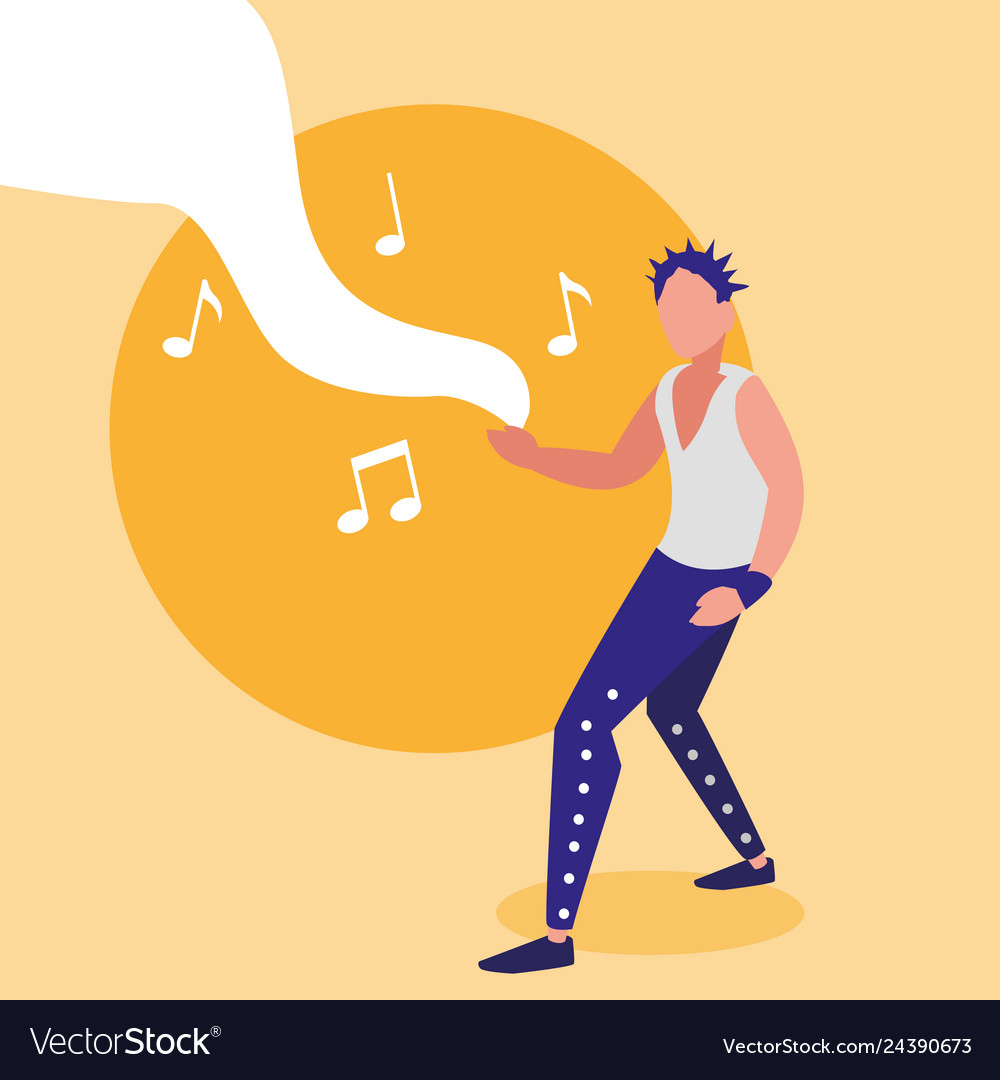 Rocker man with custome character Royalty Free Vector Image