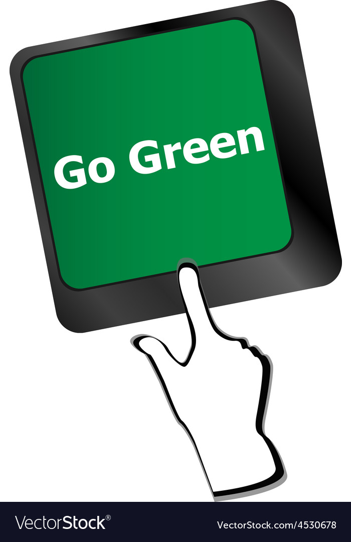 A keyboard with key reading go green Royalty Free Vector