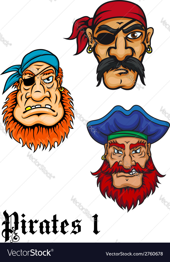 Cartoon danger pirates Royalty Free Vector Image