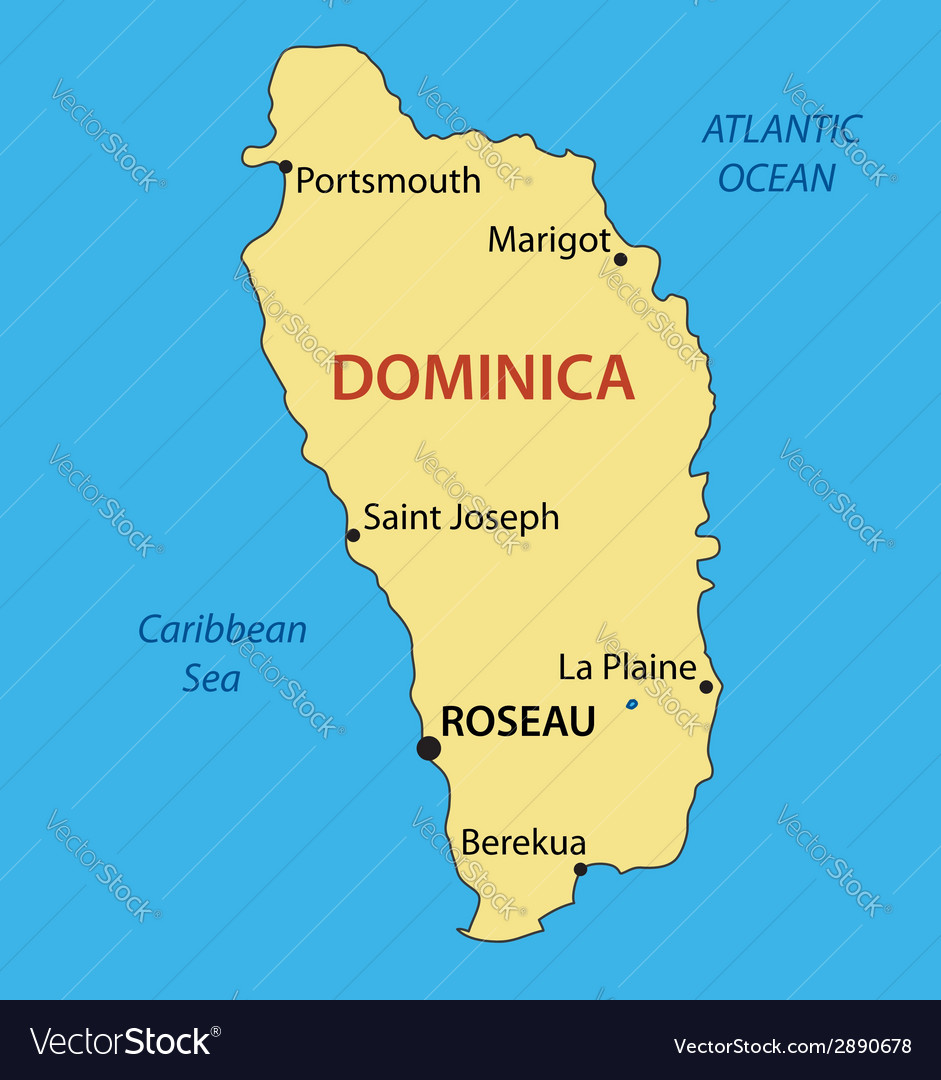 Commonwealth Of Dominica Map Royalty Free Vector Image   Commonwealth Of Dominica Map Vector 2890678 