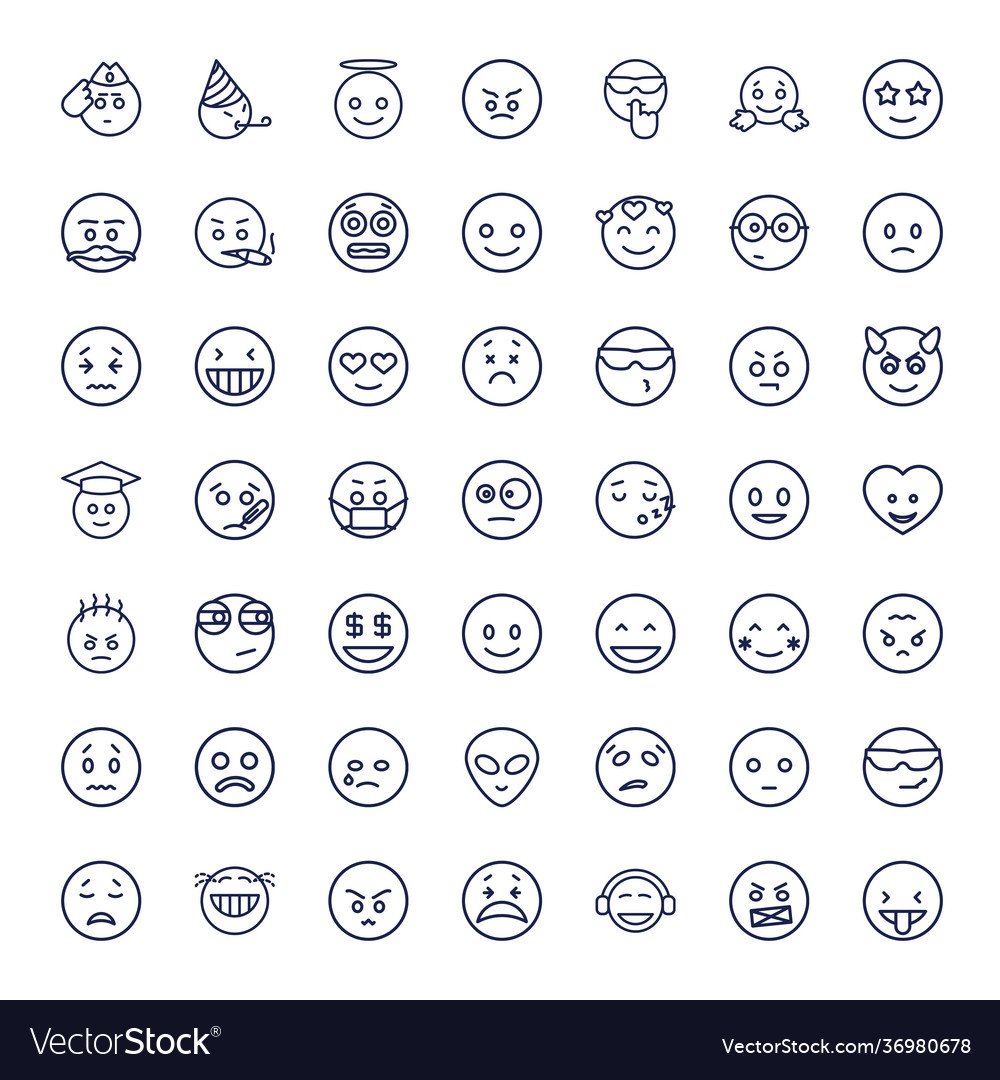 Emoticon icons Royalty Free Vector Image - VectorStock