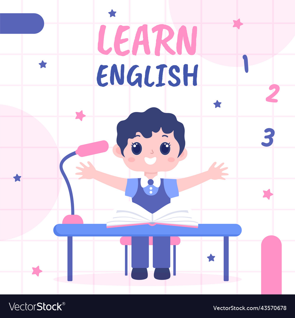English class template background hand drawn Vector Image