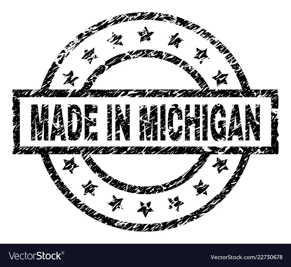 Made In Michigan >> Scratched Textured Made In Michigan Stamp Seal Made In Michigan >> Scratched Textured Made In Michigan Stamp Seal