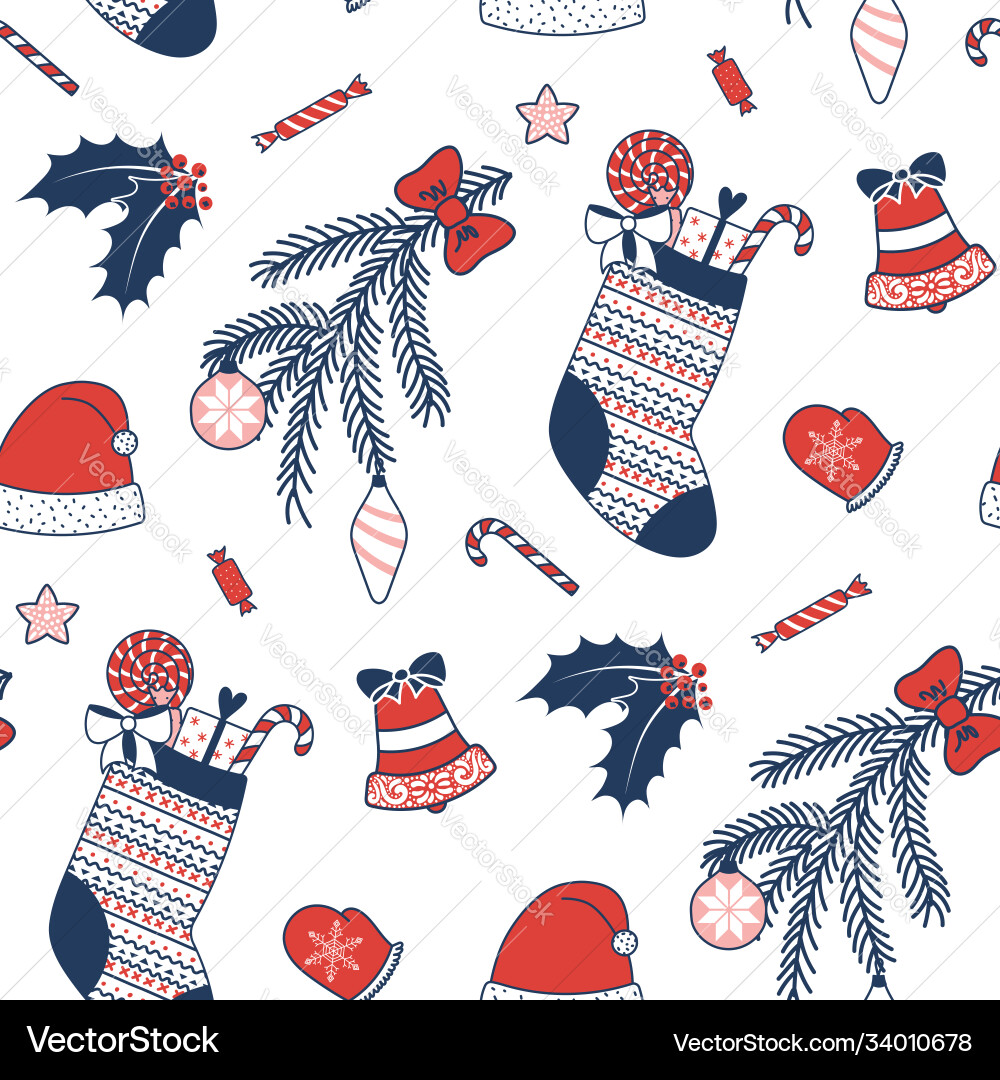 Seamless christmas pattern Royalty Free Vector Image
