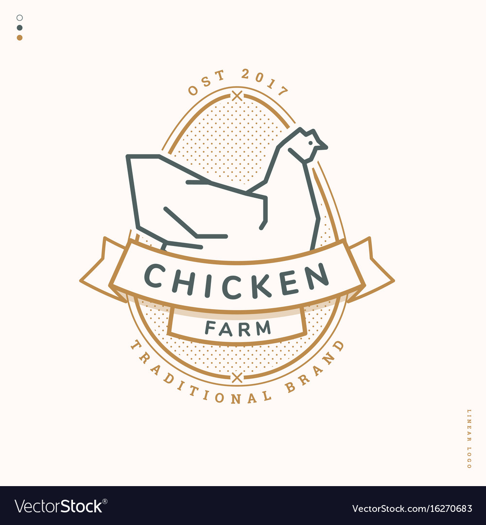 Chicken Farm Linear Logo Royalty Free Vector Image 1375