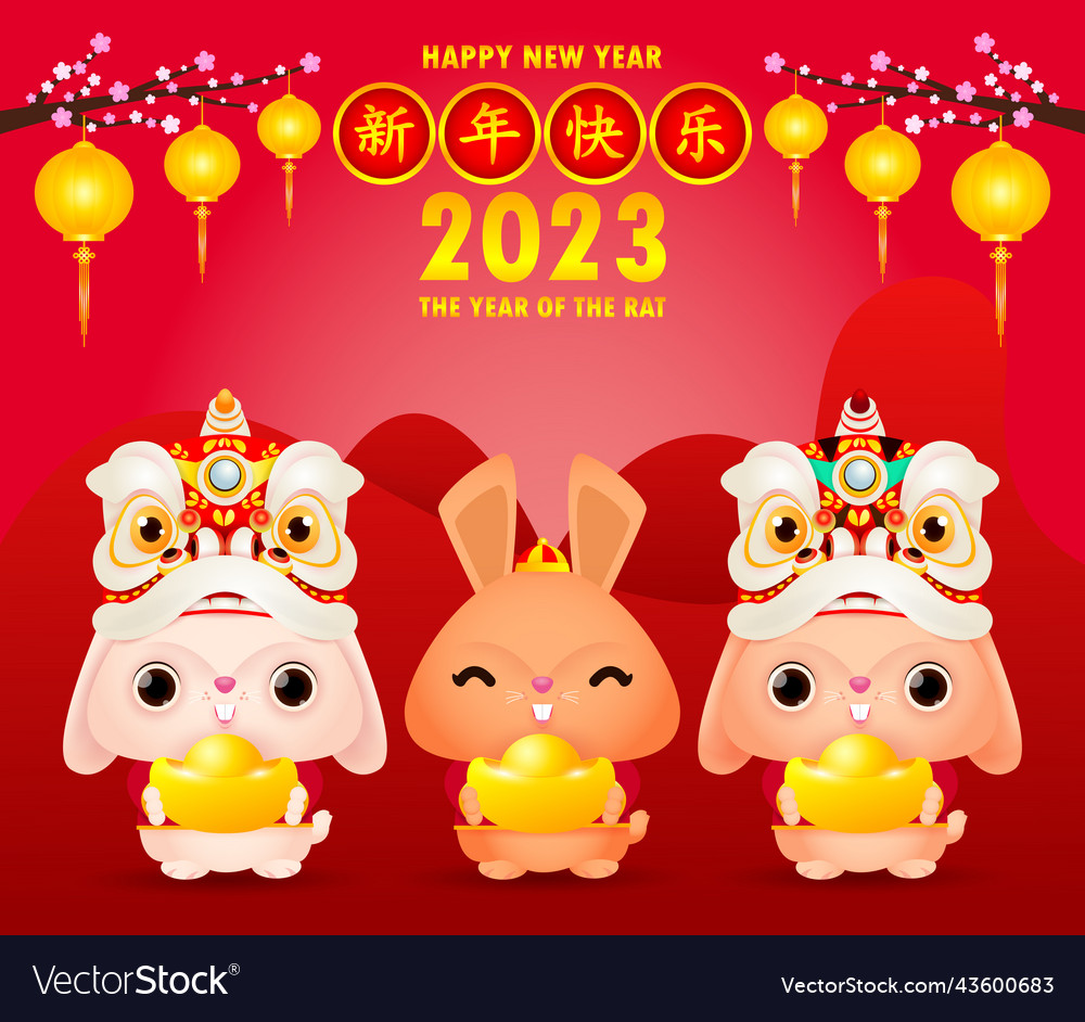 Happy chinese new year greeting card 2023 Vector Image