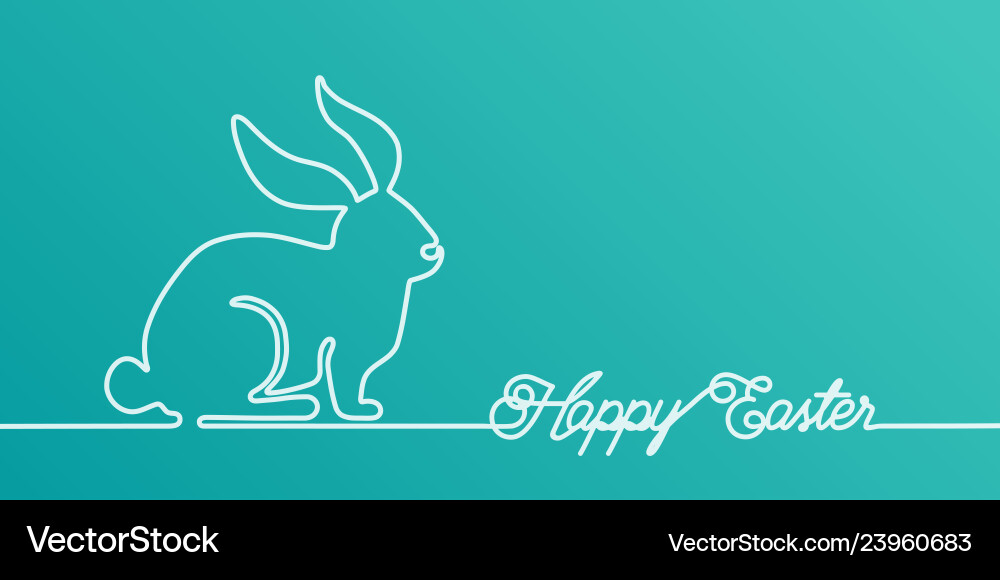 Happy Easter Bunny Banner Background In Simple One