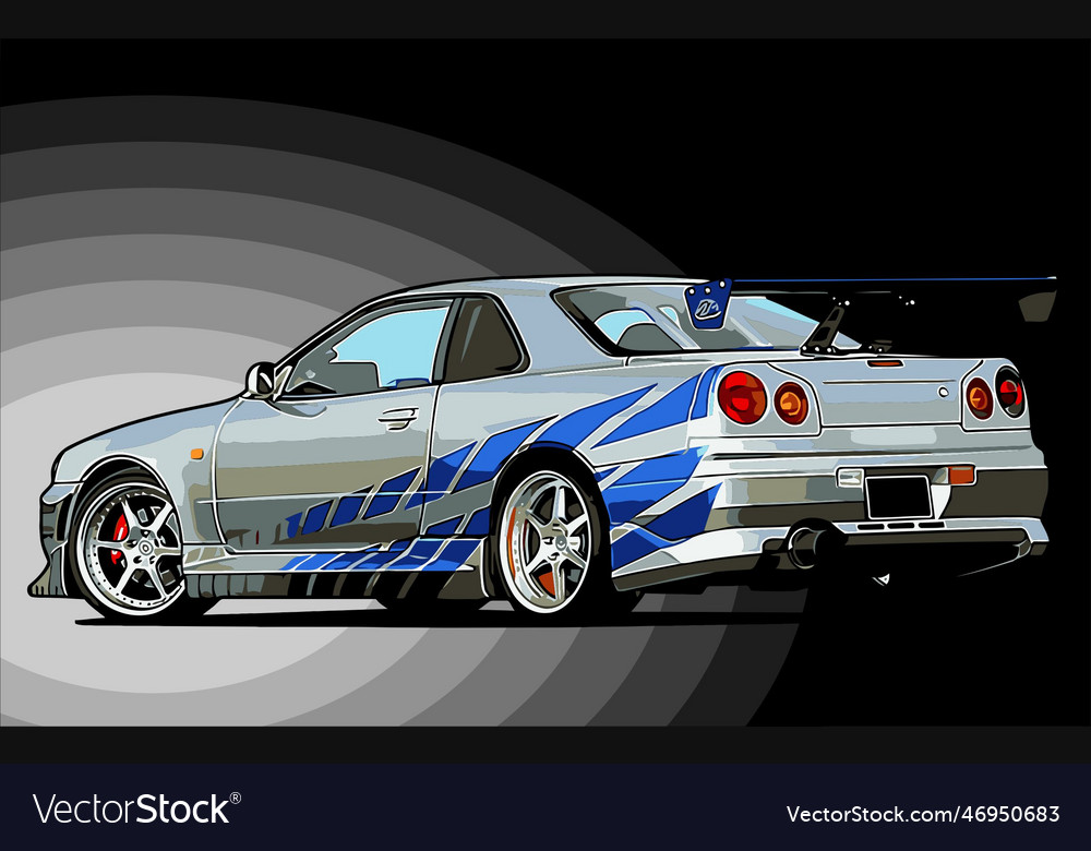 Jdm car template for graphic design Royalty Free Vector