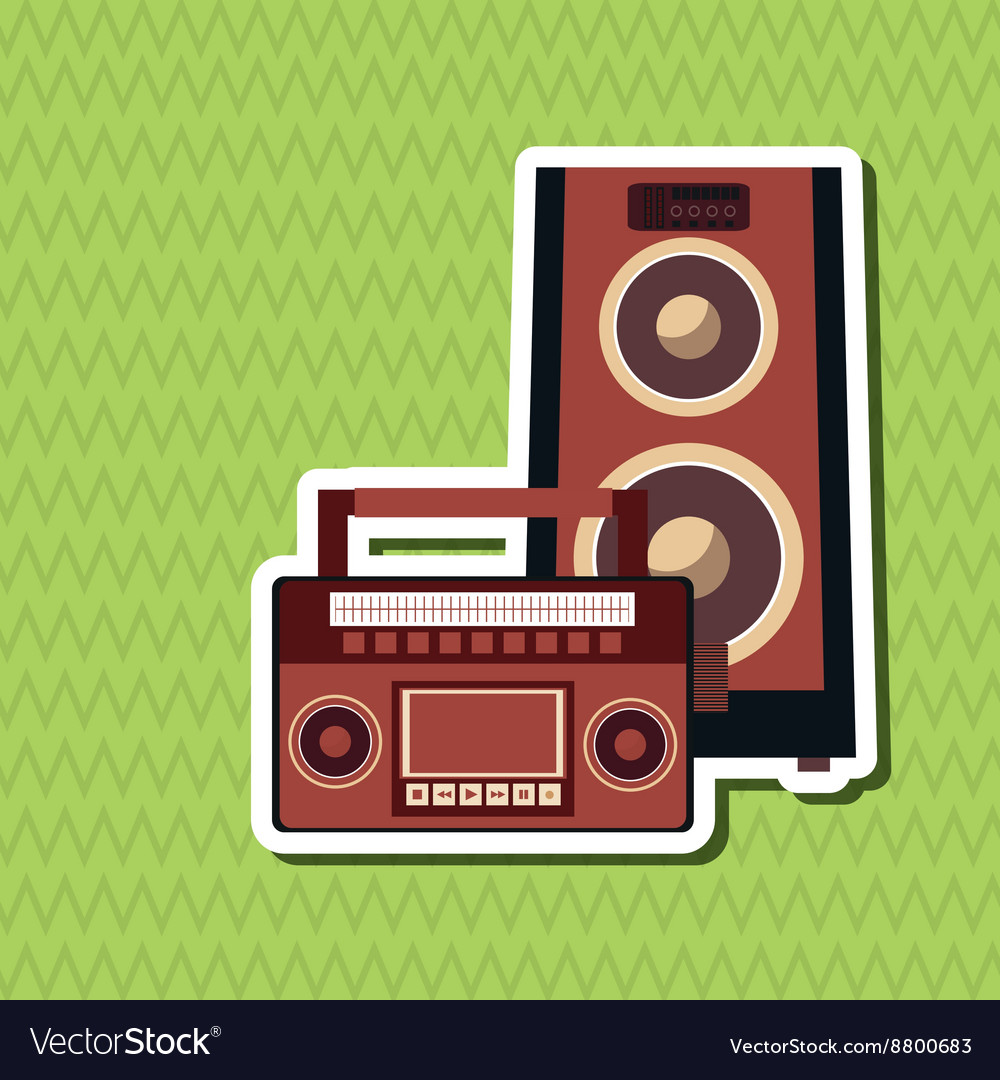 Music icon retro concept flat