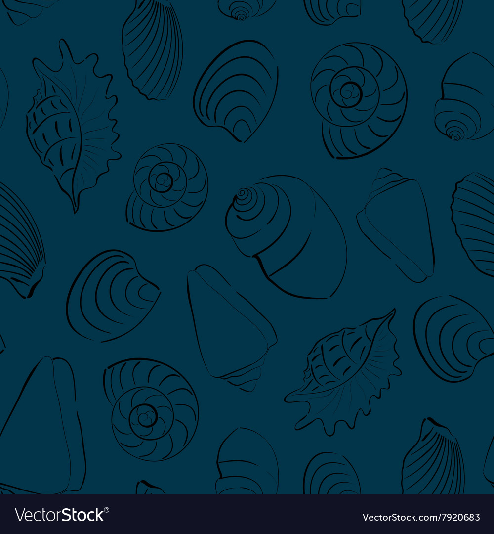 Seashells Blue Seamless Background Royalty Free Vector Image Seashells Blue Seamless Background Royalty Free Vector Image
