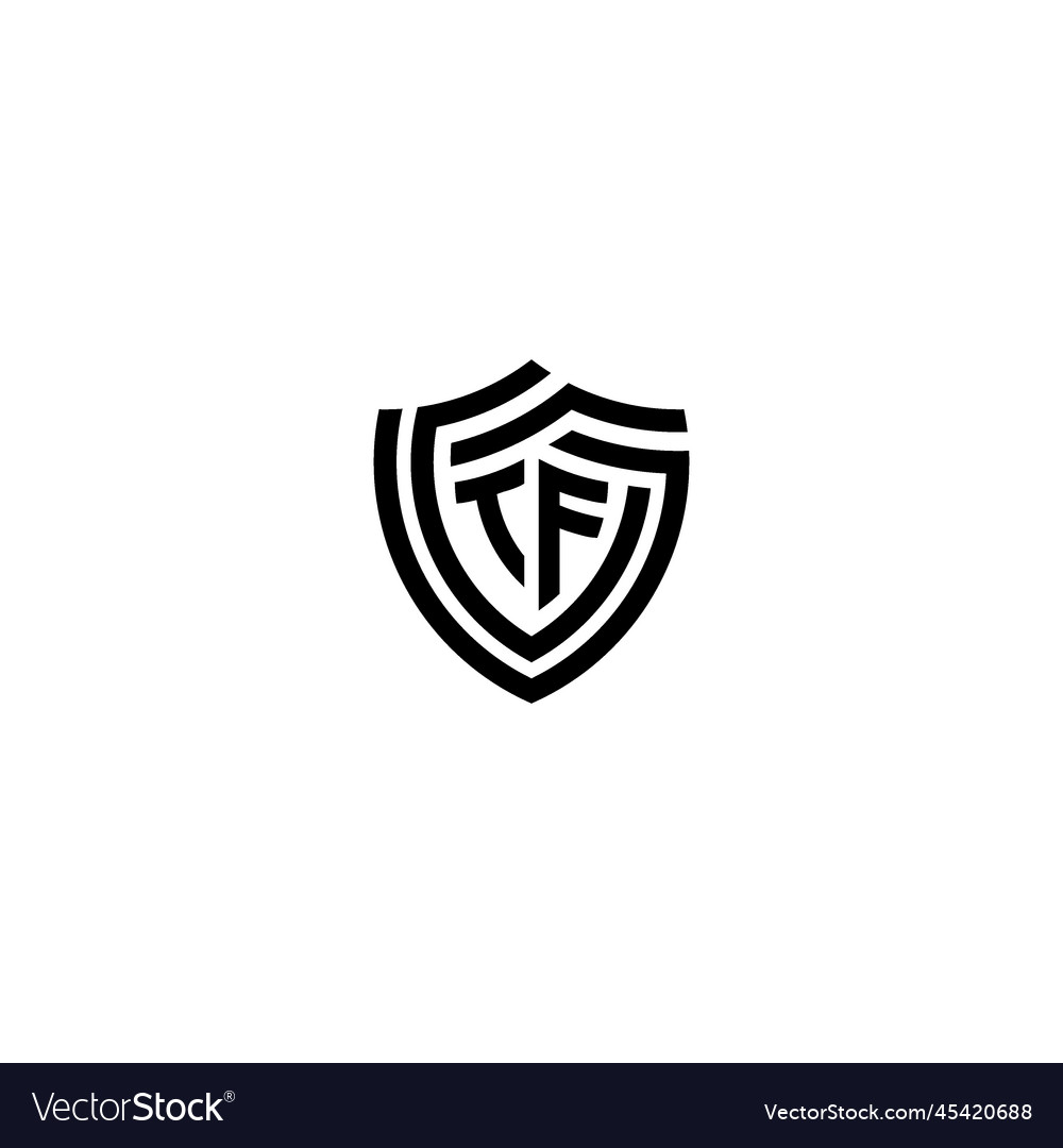 Ft geometric line shield logo initial concept Vector Image