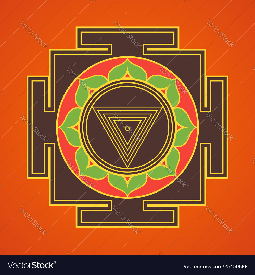 Hinduism yantra sacred geometry mandala Royalty Free Vector