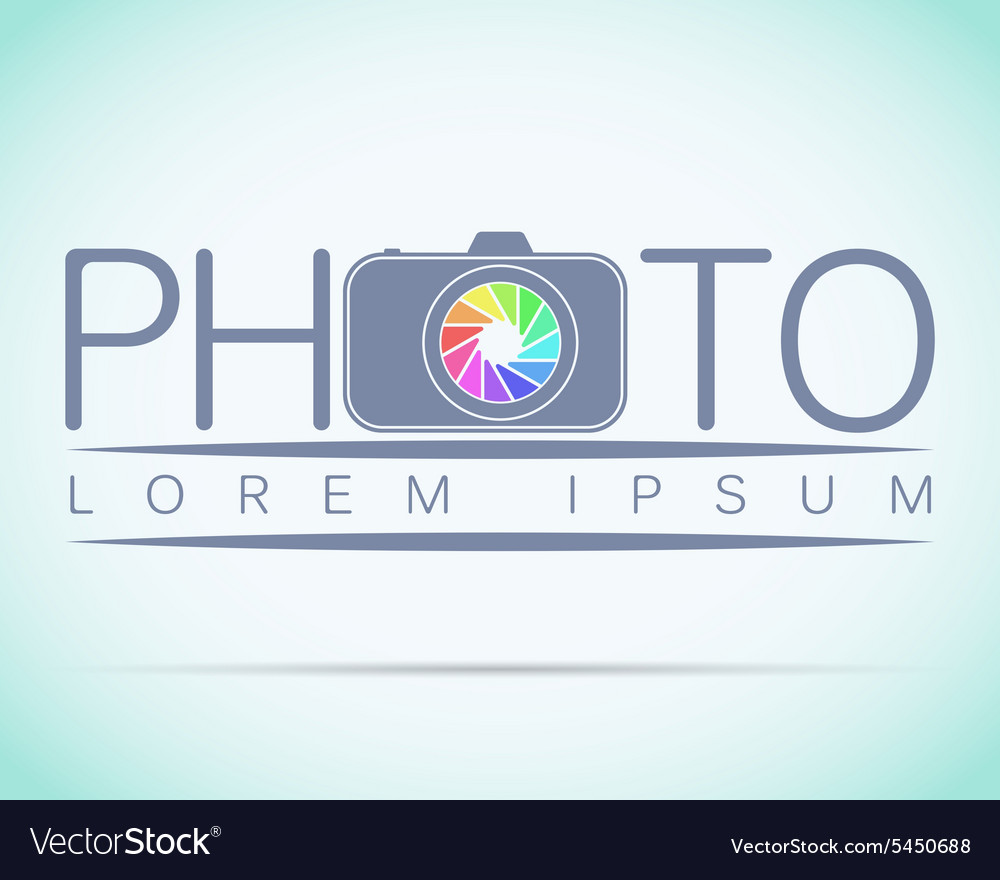 Photo studio logo mock up light sample text Vector Image