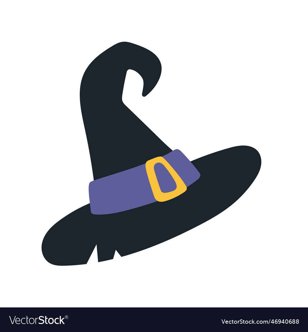 Witch hat cartoon style halloween and magic Vector Image