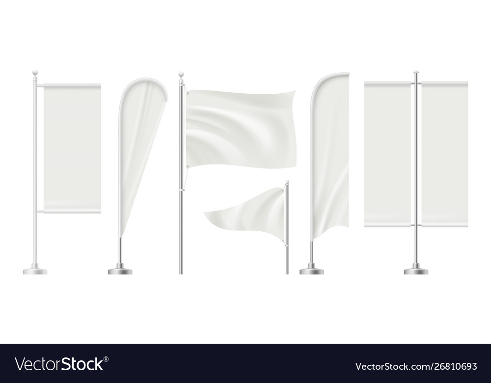 Beach flag advertizing blank surface promotion Vector Image