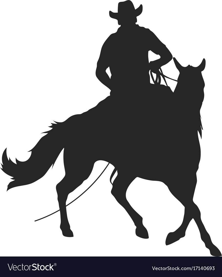 Cowboy with lasso riding a horse Royalty Free Vector Image