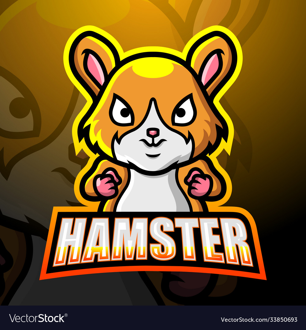 Hamster mascot esport logo design Royalty Free Vector Image