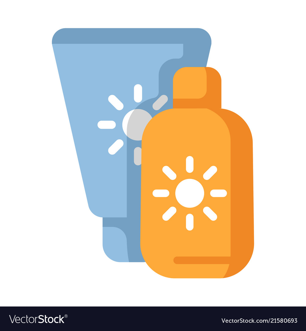 Sunscreen flat Royalty Free Vector Image VectorStock