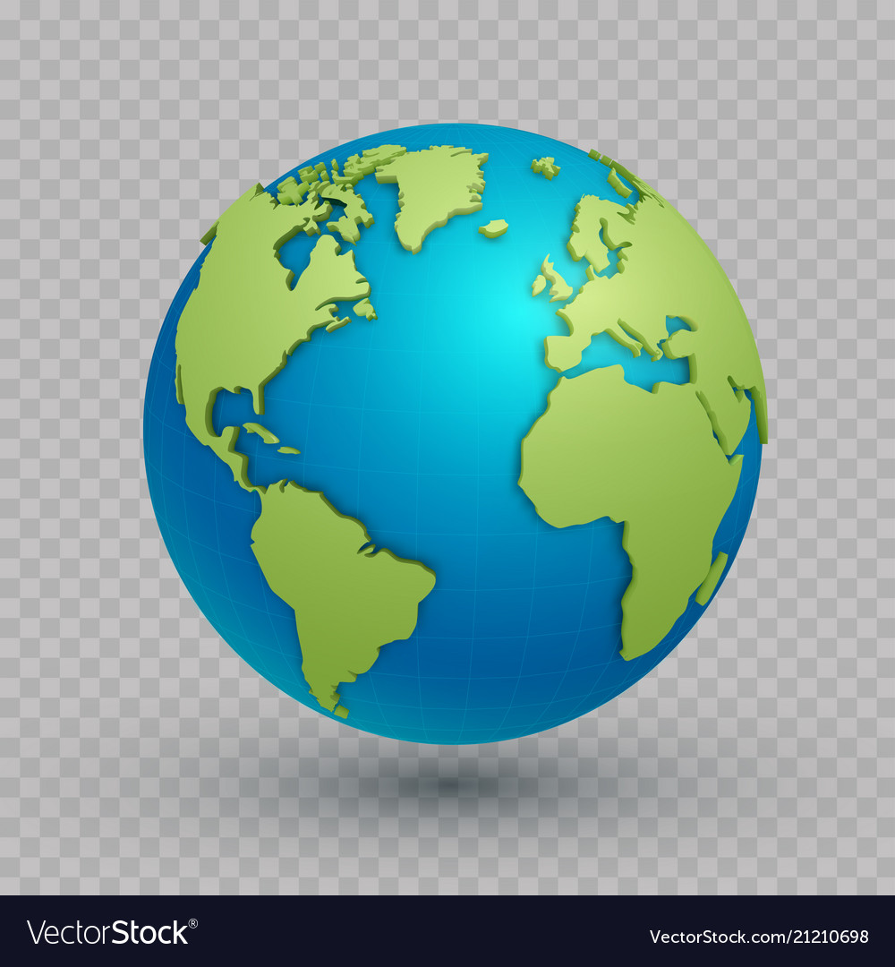 globe map of the world 3d 3d World Map Globe Royalty Free Vector Image Vectorstock globe map of the world 3d