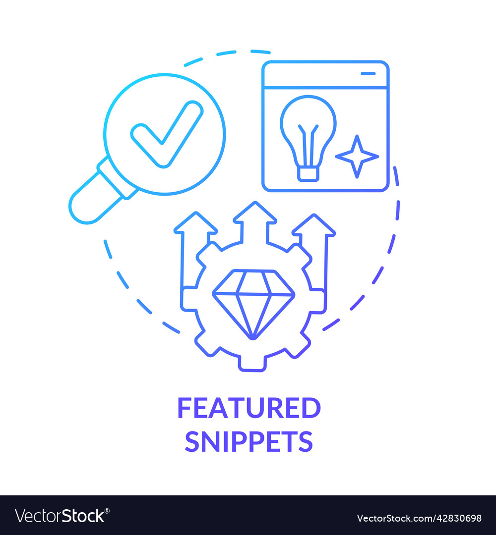 Featured snippets blue gradient concept icon Vector Image