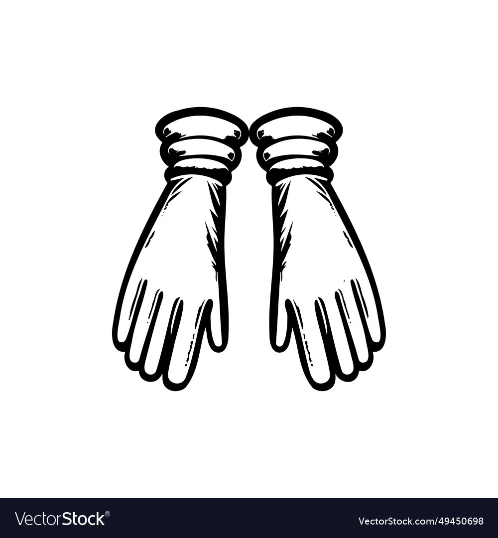 Glove icon hand draw black colour cloth winter Vector Image