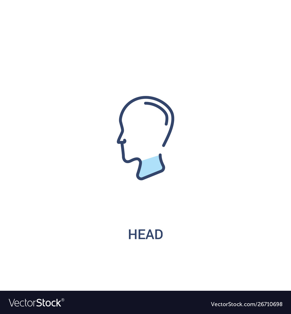 Head concept 2 colored icon simple line element Vector Image