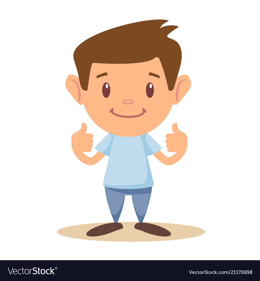 Little boy giving you thumbs up Royalty Free Vector Image