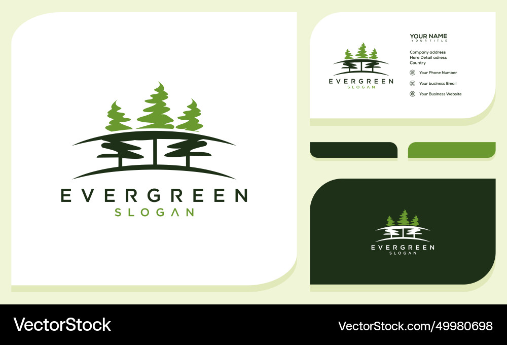 Pine tree logo template Royalty Free Vector Image