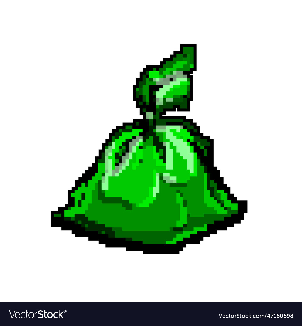 Waste trash bag game pixel art Royalty Free Vector Image