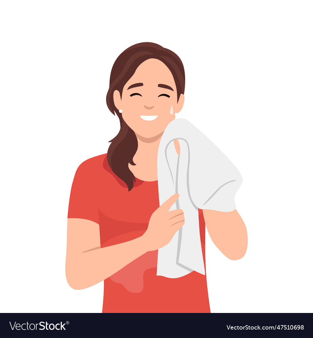 Young woman tired resting after workout towel