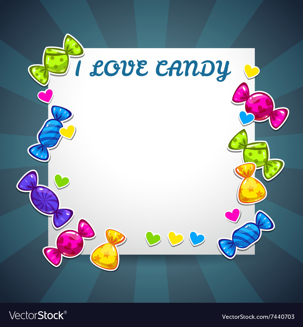 Abstract background with colorful candy stickers Vector Image