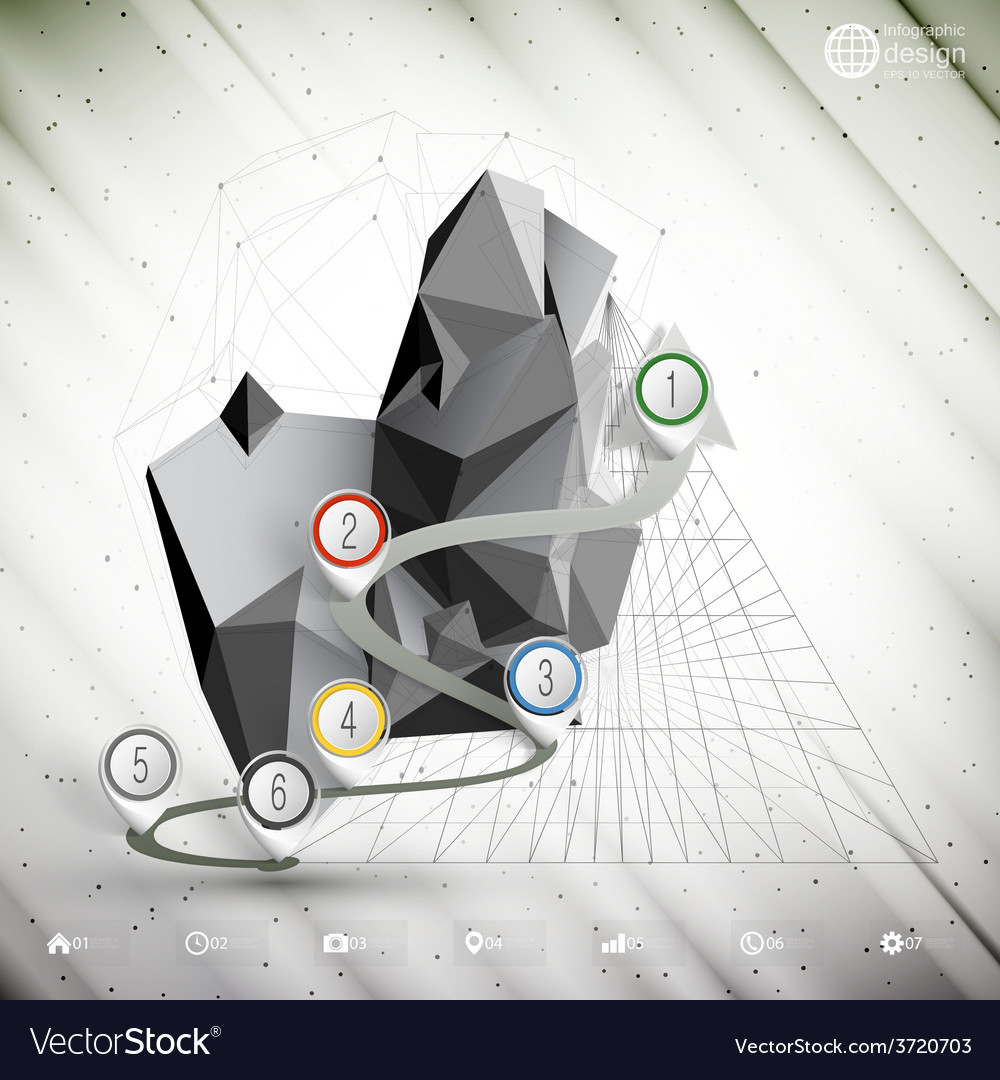 Arrow 3d to success infographic