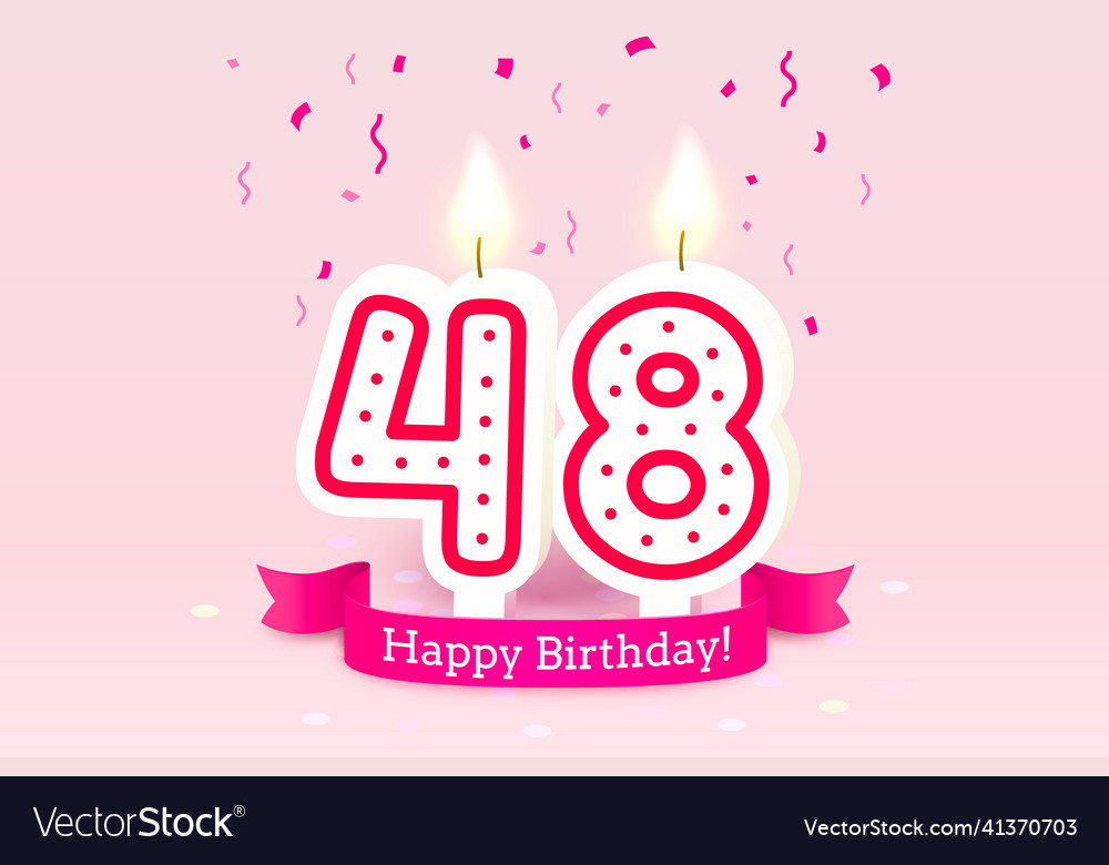 Happy birthday years 48 anniversary Royalty Free Vector