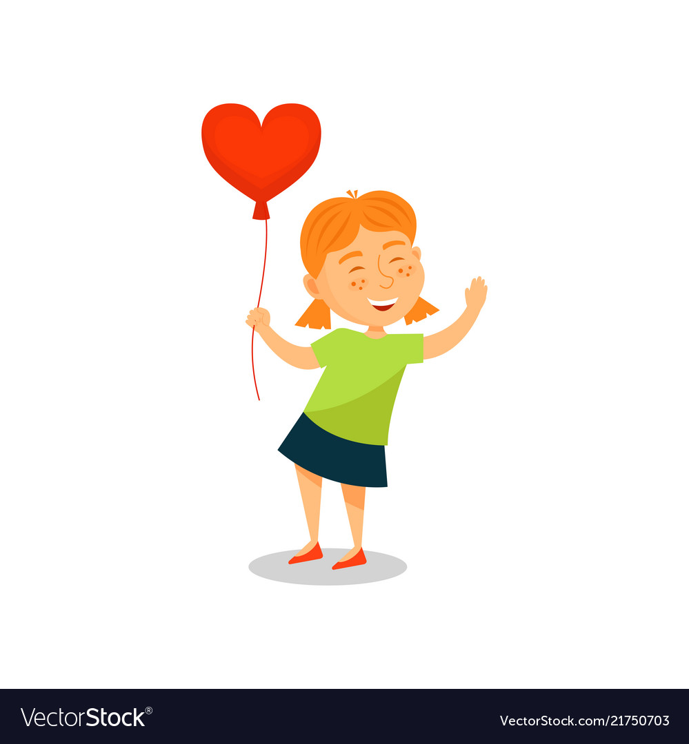 Lovely little girl with balloon in the shape Vector Image