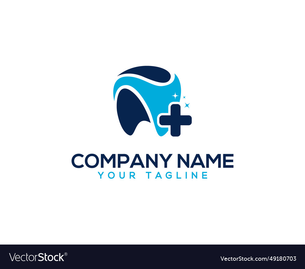 Minimal dental health medical logo design Vector Image