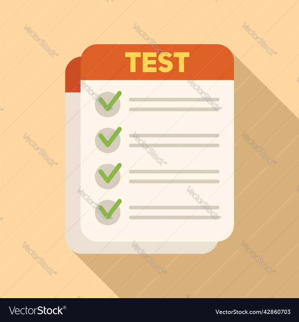 Paper test icon flat exam answer Royalty Free Vector Image