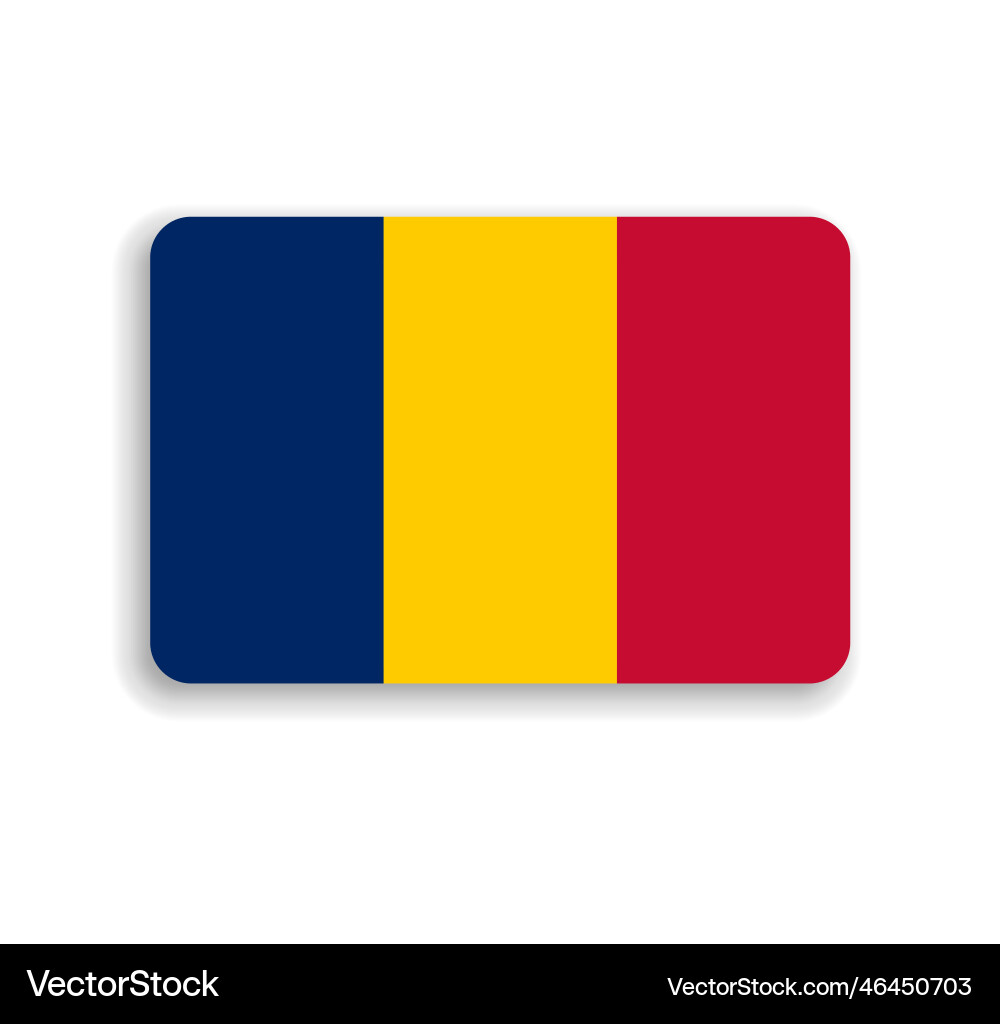 Rounded rectangle flag of chad Royalty Free Vector Image