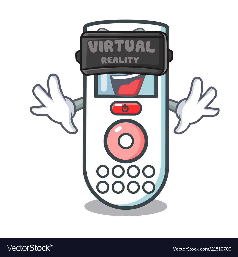 Virtual reality remote control mascot cartoon Vector Image