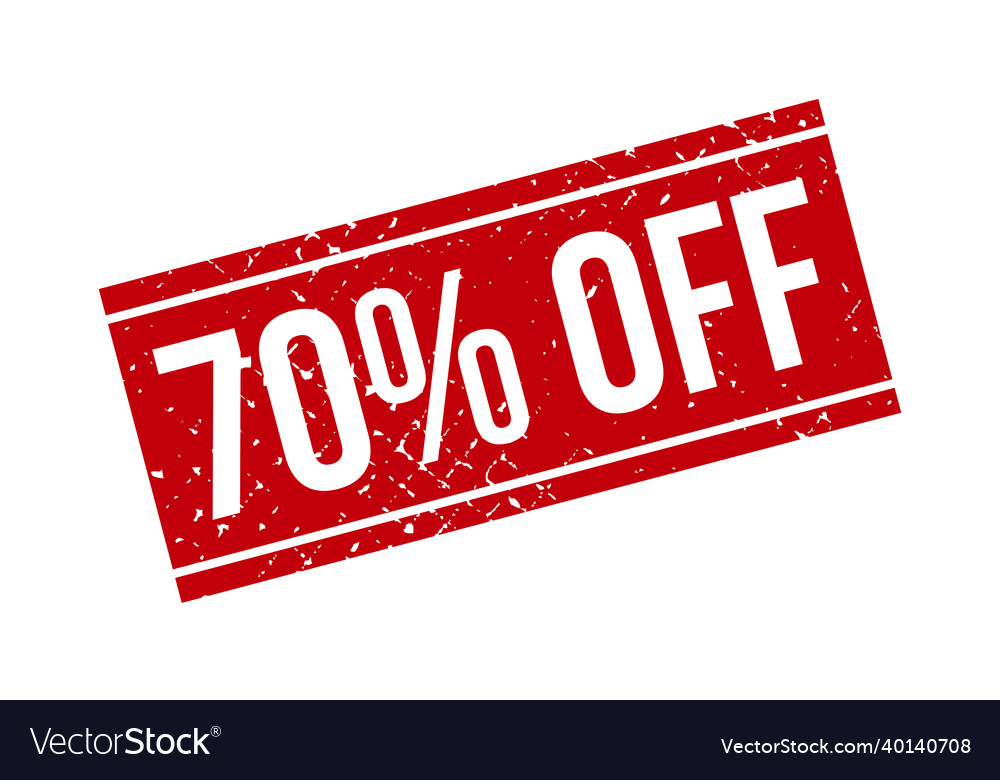 70 off rubber stamp red off rubber grunge Vector Image