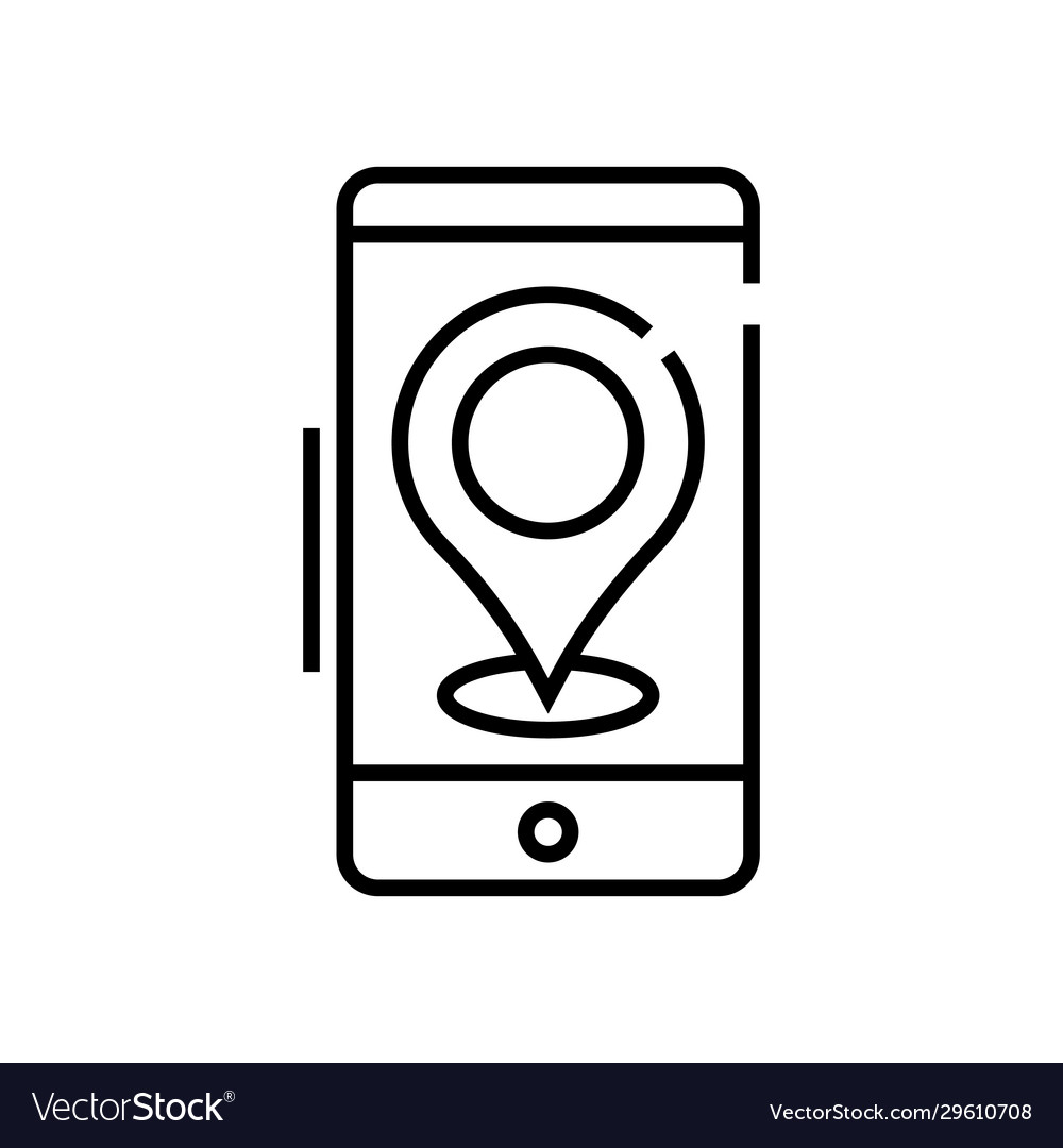 App guide line icon concept sign outline Vector Image