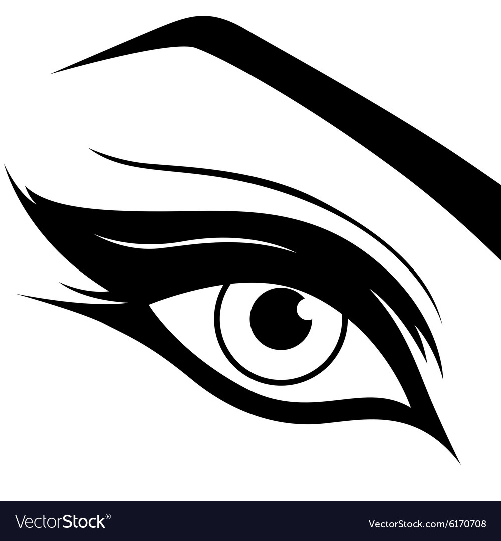 Black eye silhouette close-up Royalty Free Vector Image