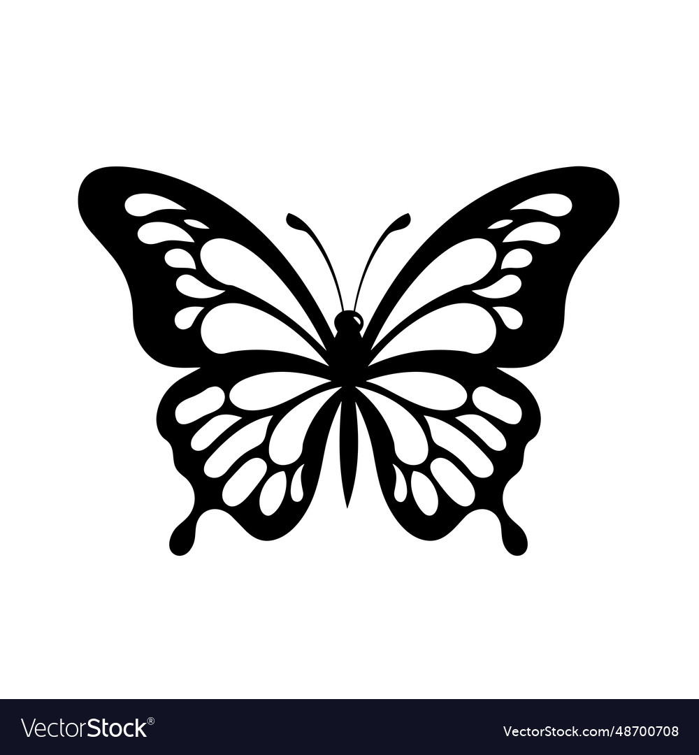 Butterfly black icon on white background Vector Image