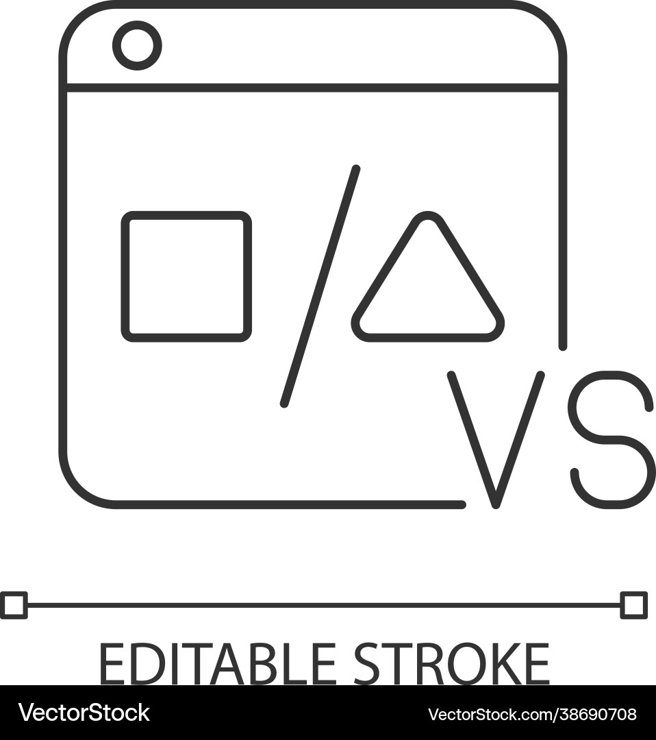 Comparison platforms linear icon Royalty Free Vector Image