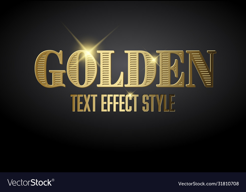 Golden text effect template Royalty Free Vector Image