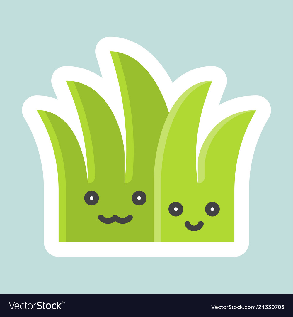 Grass icon easter and spring flat sticker Vector Image