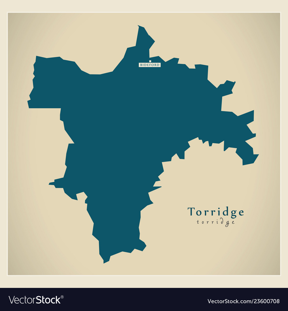 Modern map - torridge district uk Royalty Free Vector Image