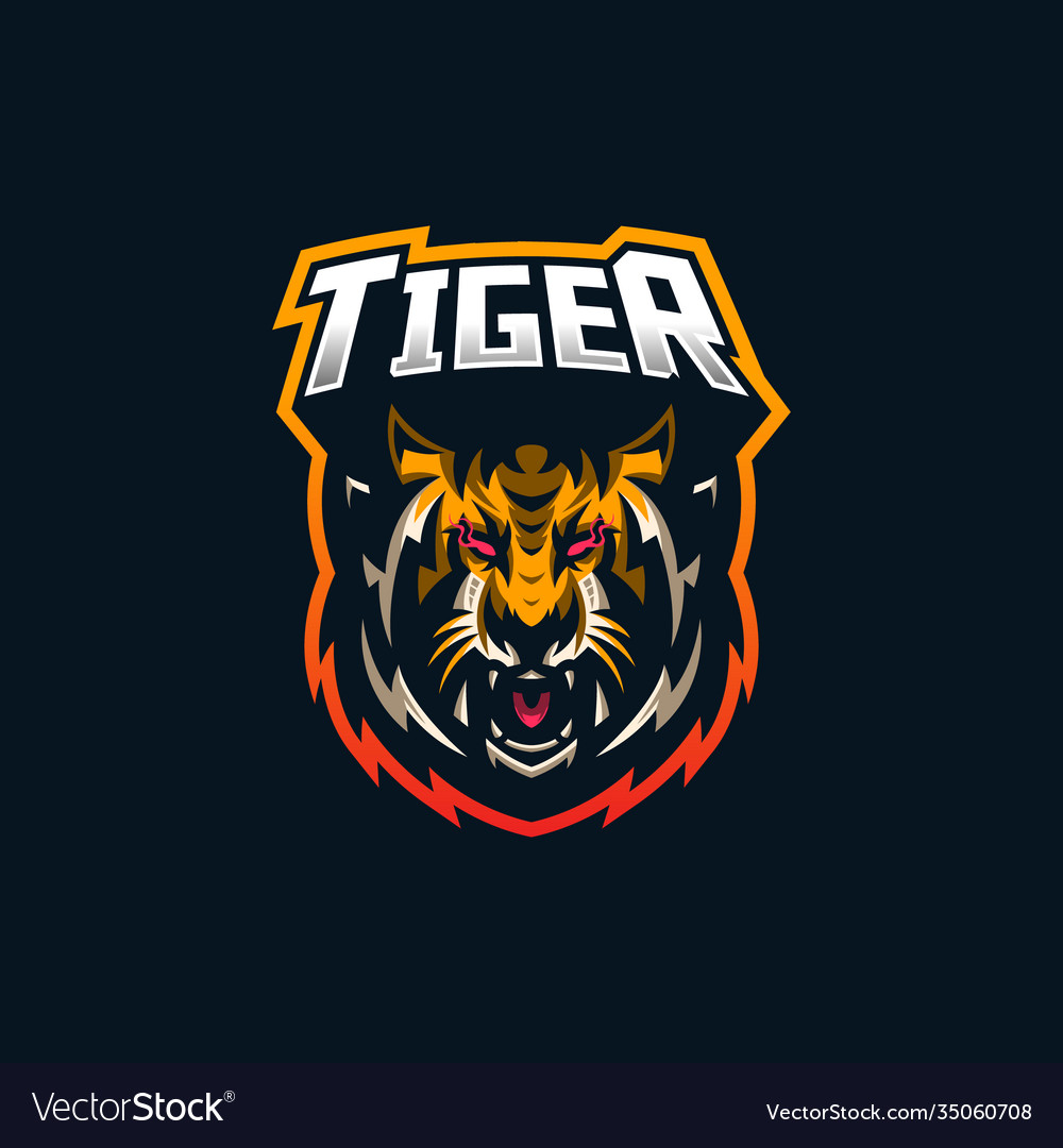 Tiger Esport Gaming Mascot Logo Template Vector Image